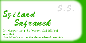 szilard safranek business card